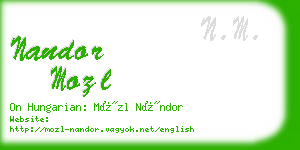 nandor mozl business card